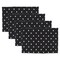 Contemporary Home Living Polka Dot Rectangular Reversible Placemats - 19" - Black and White - Set of 4